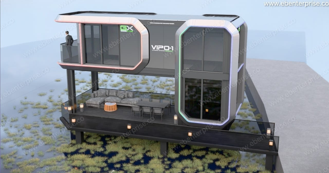Two story capsule lodging concept